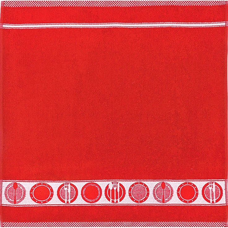 Kracht Geschirrtuch Teller, (3-tlg, 3-teilig), 3er Pack Frottee Küchenhandtücher (3 Stück) ca. 50x50 cm Baumwolle – Bild 1