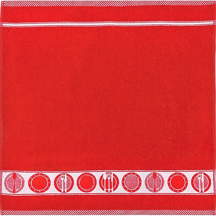Kracht Geschirrtuch Teller, (3-tlg, 3-teilig), 3er Pack Frottee Küchenhandtücher (3 Stück) ca. 50x50 cm Baumwolle