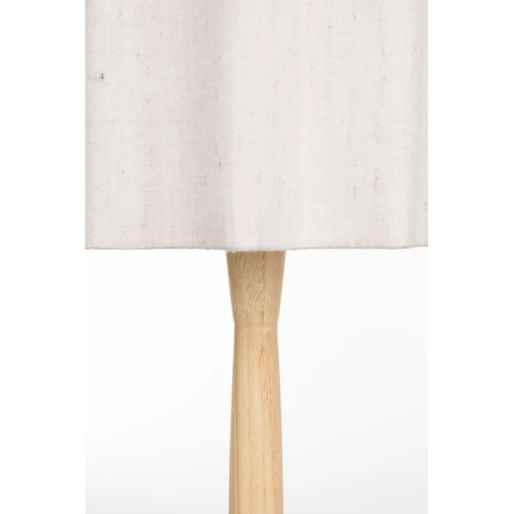 Tischlampe Scallop Dutchbone mit Jute-Lampenschirm und Holzfuß – Bild 2
