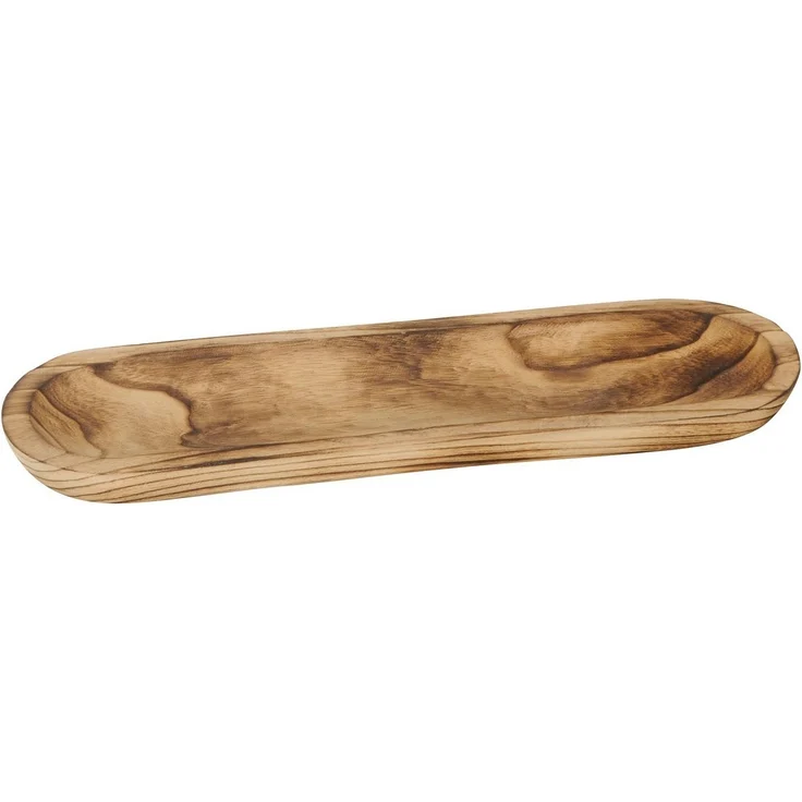 Levandeo® Dekoschale, Holz-Tablett L52cm Holz Braun Geflammt Ablage Schale Holzschale Natur – Bild 3