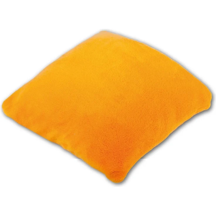 Deko-Kissen ca. 40x40cm, mit abnehmbaren flauschigen Bezug in vielen Farben ( Auswahl: Hellorange ) – Bild 2
