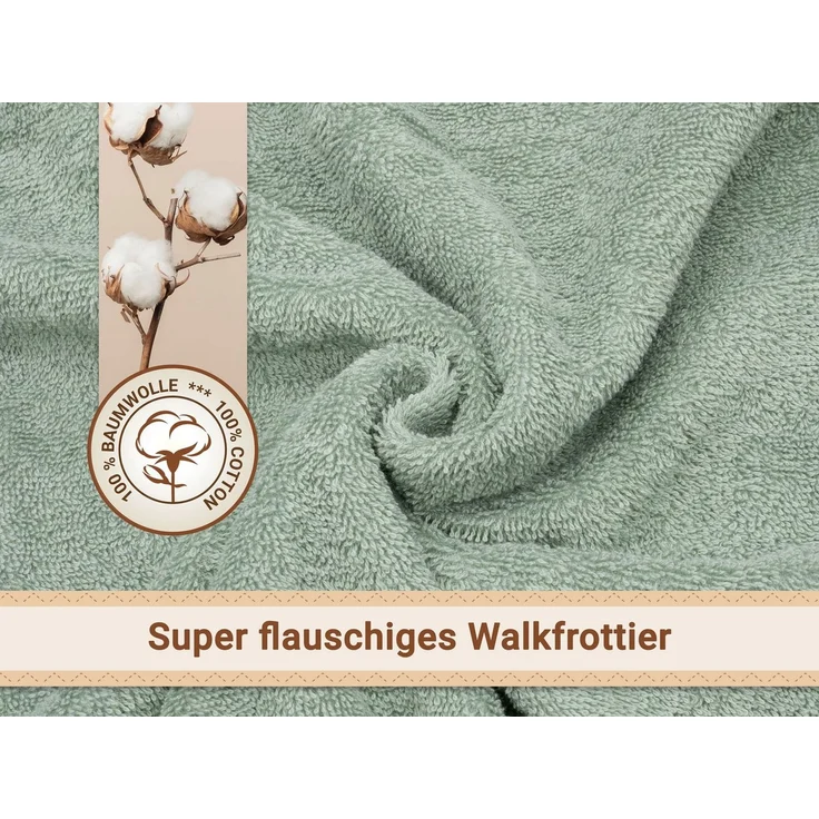ZOLLNER Kapuzenhandtuch, Walkfrottier (1-St), 100 x 100 cm, 100% Baumwolle, vom Hotelwäschespezialisten – Bild 3