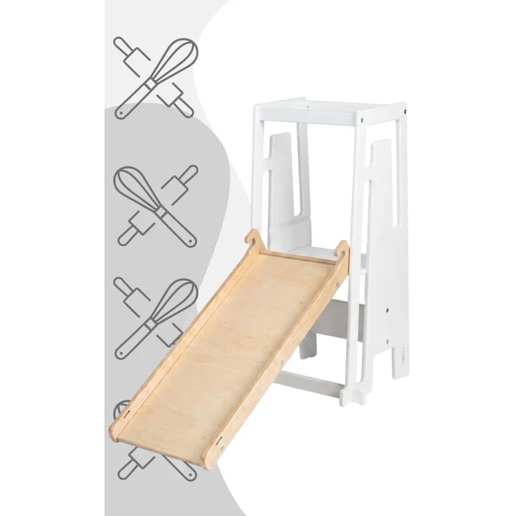 Tuki Entdeckerset - Lernturm + Rutsche mit Maltafel White – Bild 2