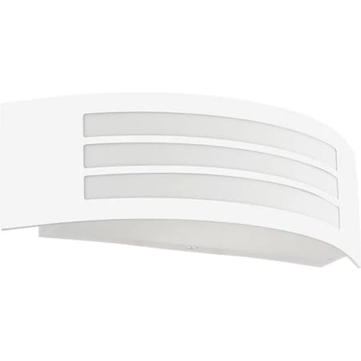 EGLO Wandlampe außen Leiros, Außenbeleuchtung Hauswand, rechteckige Wand Außenleuchte, Außenwandleuchte aus Metall in Weiß, Außenlampe mit E27 Fassung, IP44
