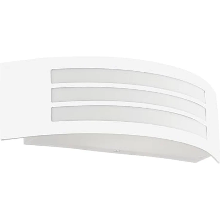 EGLO Wandlampe außen Leiros, Außenbeleuchtung Hauswand, rechteckige Wand Außenleuchte, Außenwandleuchte aus Metall in Weiß, Außenlampe mit E27 Fassung, IP44 – Bild 1