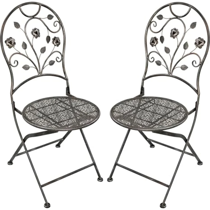 2er Set Klappstuhl Pinatubo Metall Stuhl Sessel Gartenstuhl Garten Outdoor Möbel – Bild 2