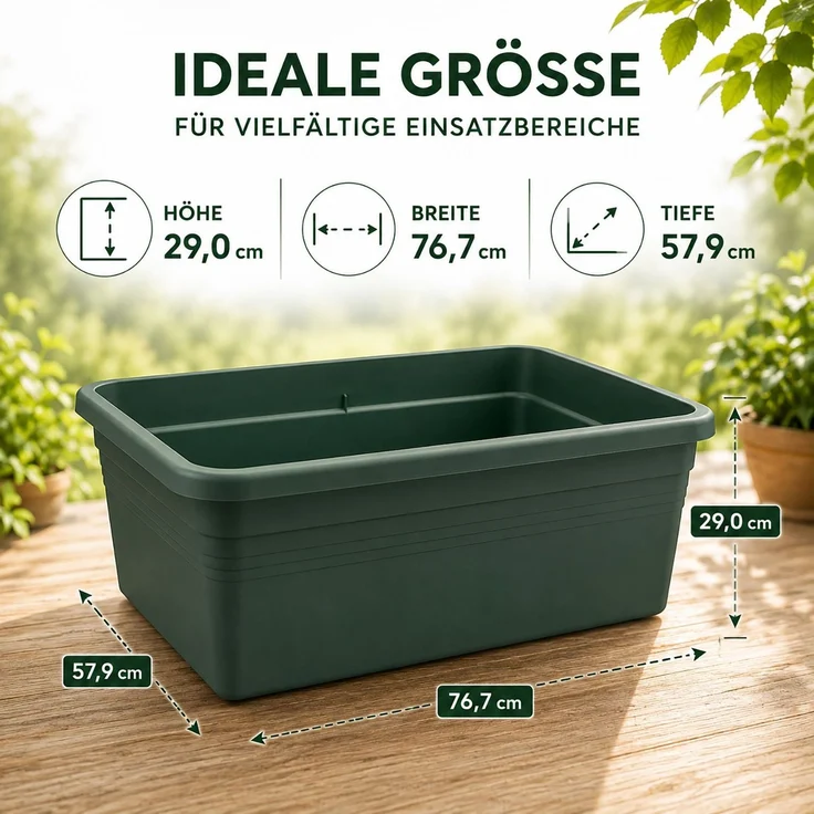 5X Elho Green Basics Beweglicher Garten - Gemüsegarten - Übertopf - Laubgrün - Draußen - L 76.7 x W 57.9 x H 29 cm – Bild 5