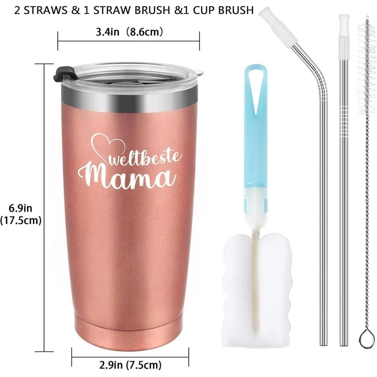 Livole Mama Geschenk - Beste Mama Tasse 600ml Edelstahl Thermobecher – Bild 7
