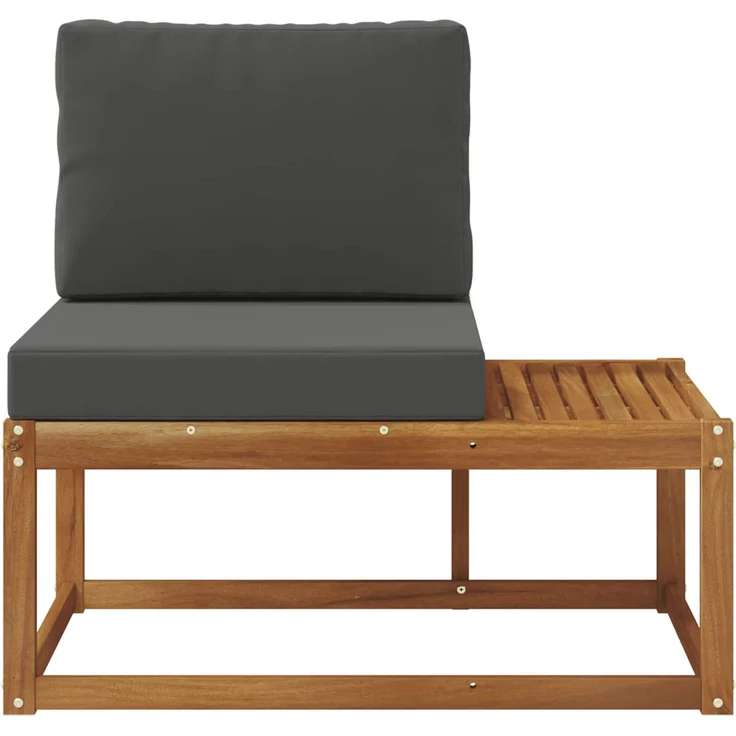 vidaXL Outdoor End Sofa mit Kissen Natur und Anthrazit 91 x 63 x 73 cm 900476 – Bild 4