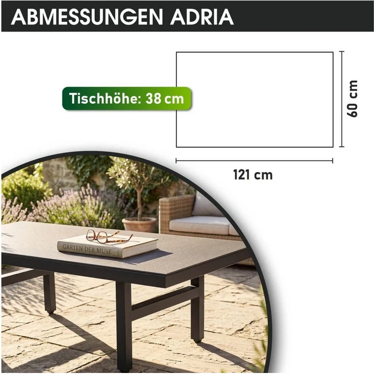 BRAST Gartenlounge-Set Aluminium Adria, viele Varianten & Module, (Loungemöbel Essgruppe Gartenmöbel, bis zu 5 Personen, Sofa Sessel Tisch), Loungetisch – Bild 3
