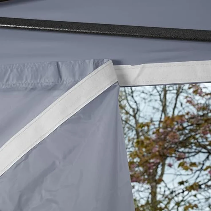 All Seasons Gazebos 3x3 m vollständig wasserdichtes Faltpavillon mit 4 Seitenteilen - Metallisch Grau – Bild 4