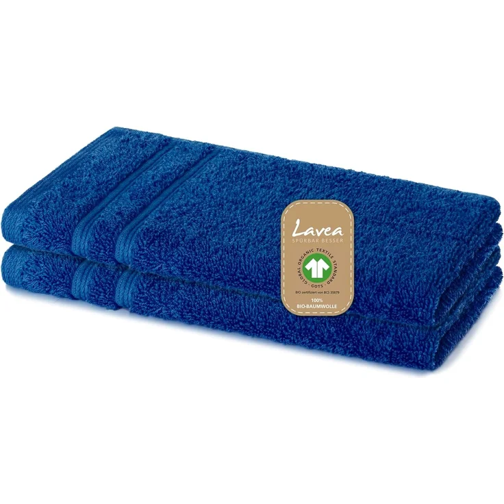 Lavea Gästehandtuch Bali, 30x50cm aus 100% Bio-Baumwolle, einzigartig weiche Gästetücher mit Aufhänger (Set, 2-St), hochwertiges und nachhaltiges Premium Gästetuch – saugstarke Faser – Bild 1