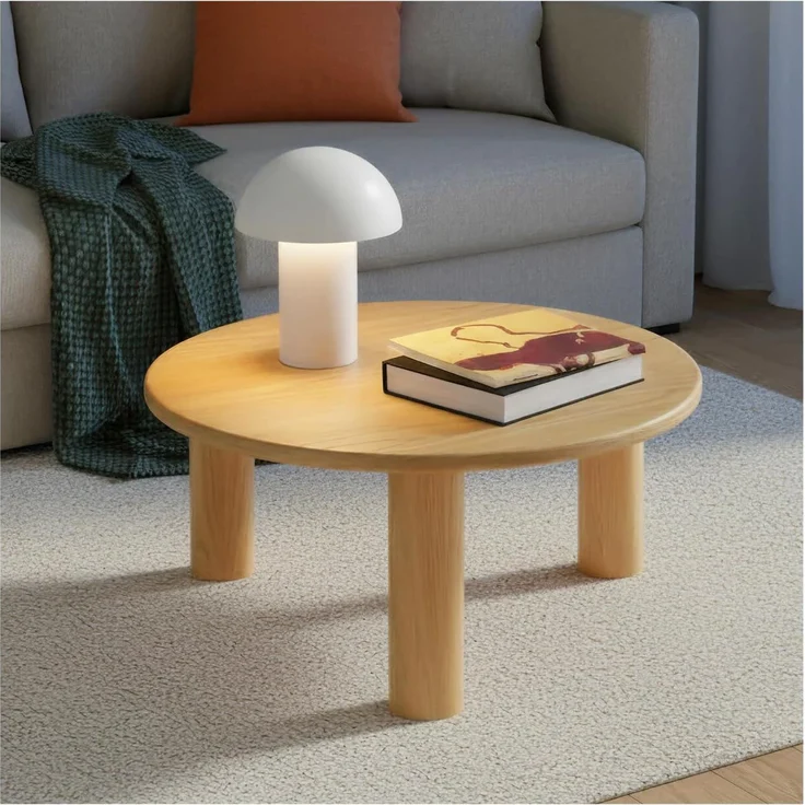tectake Couchtisch Sofatisch "Sisi", Beine aus Massivholz, besonders pflegeleicht (1-St, 1 tlg), Stilvoller Couchtisch in Rundform mit Schutzlackierung