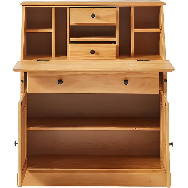 Vente-unique - Sekretär - MDF & Kiefernholz - Eichefarben - CLEORE – Bild 7