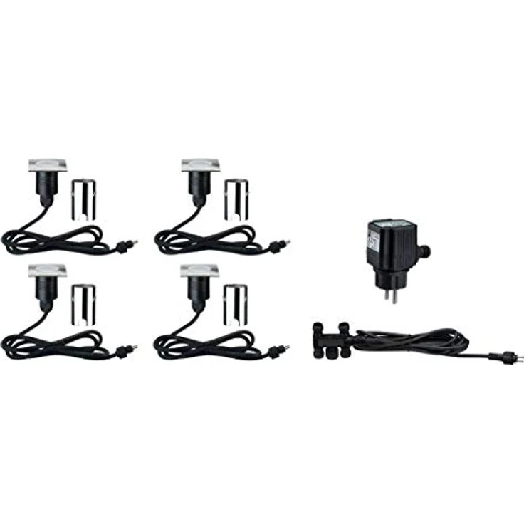 Paulmann Special MiniPlus Boden Einbauleuchten eckig IP67 Basis. 4x0,7W 2700K 12VA 43x43mm Edelstahl5630 – Bild 5