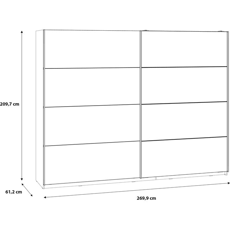 Kleiderschrank >Jacky< in Script-Schlammeiche/Spiegel B/H/T ca. 269,9x209,7x61,2cm – Bild 6