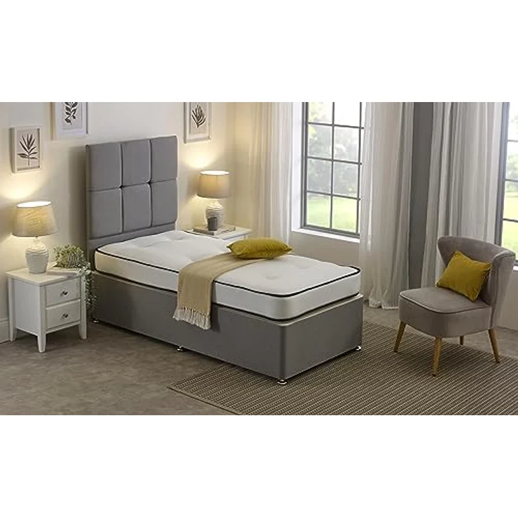 eXtreme comfort ltd Damask Essentials Double Life kleine Einzelbettmatratze (75x190 cm), doppelseitig getuftete Federkernfederung, schaumfreie Komfortfüllung, leicht zu reinigender Damastbezug – Bild 5
