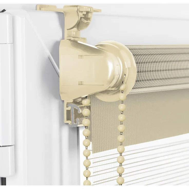 Doppelrollo Klemmfix ohne Bohren 110x150 cm Creme Duo Rollo Klemmrollo Sonnenschutzrollo Fensterrollo für Fenster & Türen Zebrarollo Seitenzugrollo – Bild 2