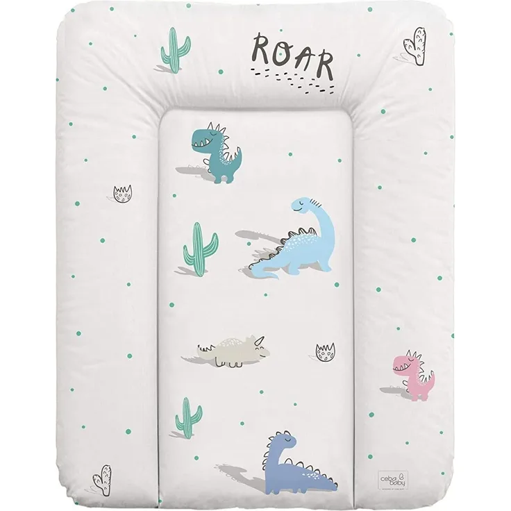 Ceba Baby Weiche Wickelauflage Wickelunterlage Wickeltischauflage 70x50 cm Abwaschbar für Mädchen und Junge - Candy Andy Dino 70x50