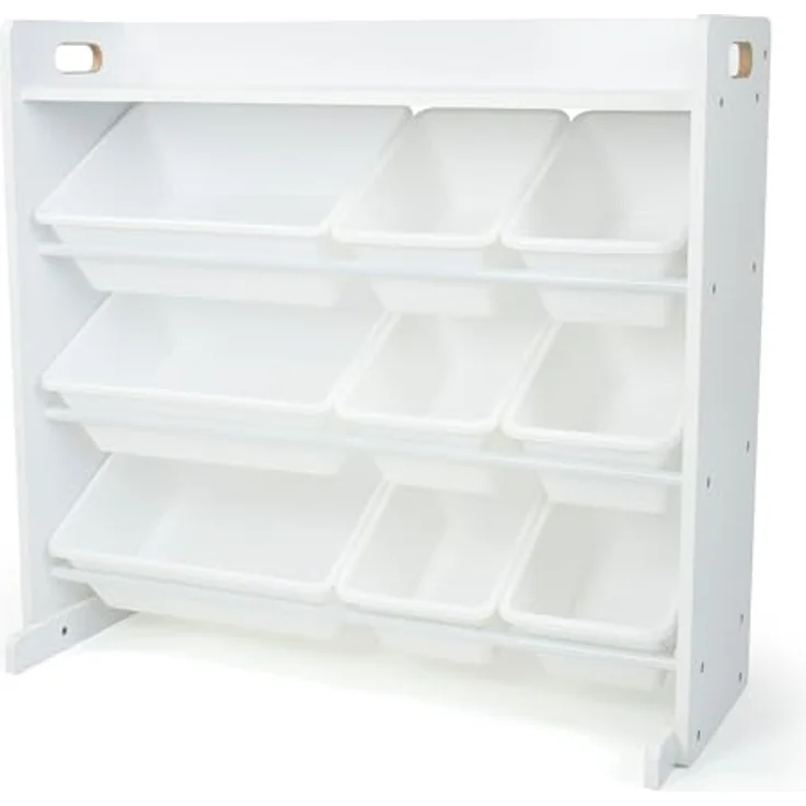 Humble Crew Kinderzimmerregal, Spielzeug-Organizer mit Regal und 9 Plastikboxen, Weiß Storage Organizer Einheitsgröße – Bild 2