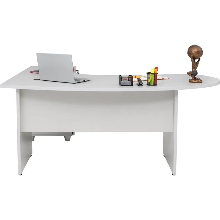 Winkelschreibtisch "Gela", Holzfuß, grau Dekor, 180 x 120 x 74 cm, inkl. Beistellcontainer, rechts gewinkelt – Bild 10