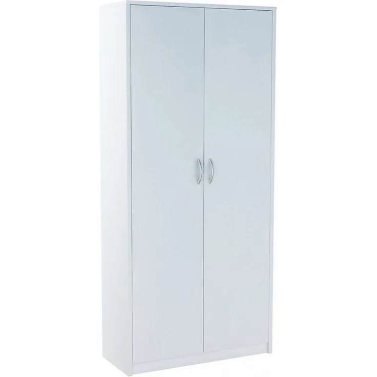 Home Collective Mehrzweckschrank Aktenschrank mit 5 Fächern Haushaltsschrank (74 cm breit aus Laminatplatte und hochwertigen Polymergriffen) in mattem Finish mit 4 Einlegeböden und 2 Türen weiß – Bild 3