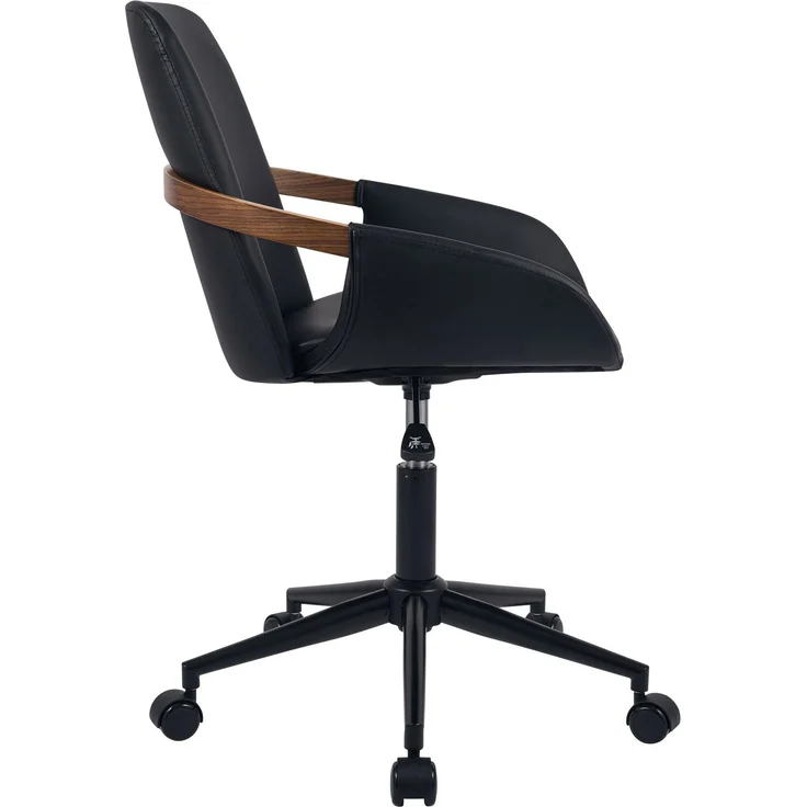 CLP Bürostuhl Daina Kunstleder höhenverstellbar 360 Grad drehbar mit Rollen,walnuss/schwarz – Bild 5