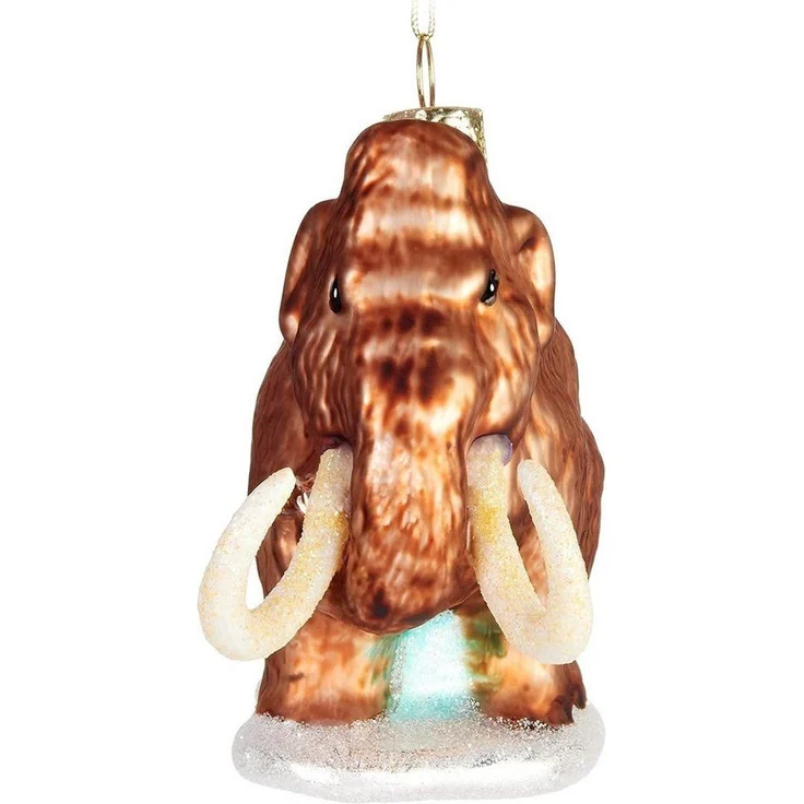 BRUBAKER Weihnachtsbaumkugel Mammut Weihnachtskugel aus Glas - Handbemalt Steinzeit Elefant (1 St), Lustig - Christbaumkugel Figuren Weihnachtsdeko – Bild 2