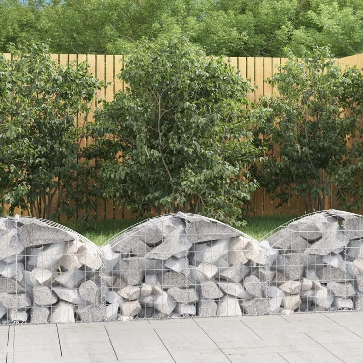 vidaXL Gabione mit Hochbogen 100x30x40/60 cm Verzinktes Eisen 153422 – Bild 1