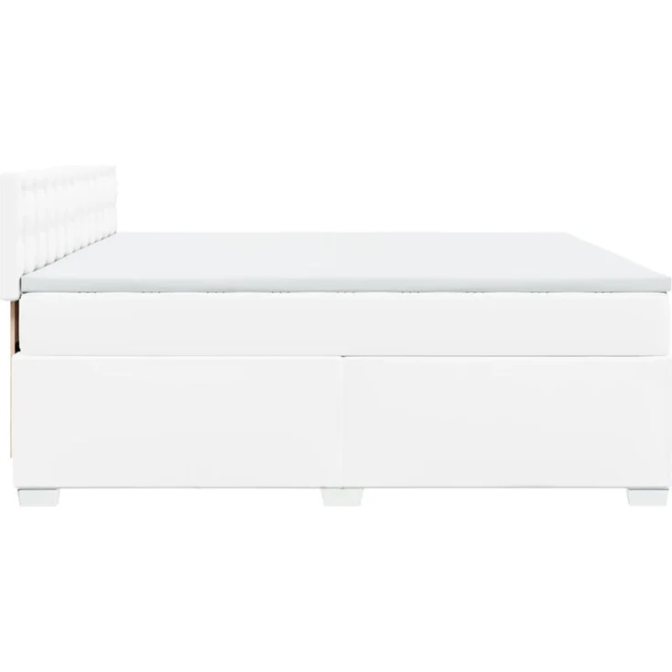 vidaXL Boxspringbett mit Matratze Weiß 200x200 cm Kunstleder 3288437 – Bild 11