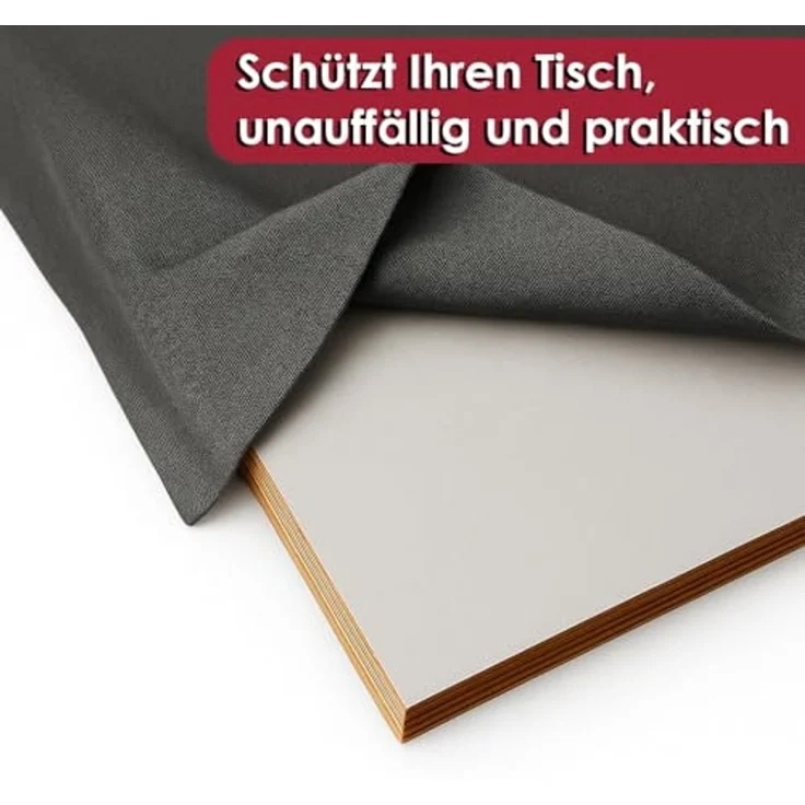 DecoHomeTextil Heimtextilmanufaktur Tischdecke Tischpolster Tischschoner Tischbelag Tischschutz Eckig Weiß – Bild 3