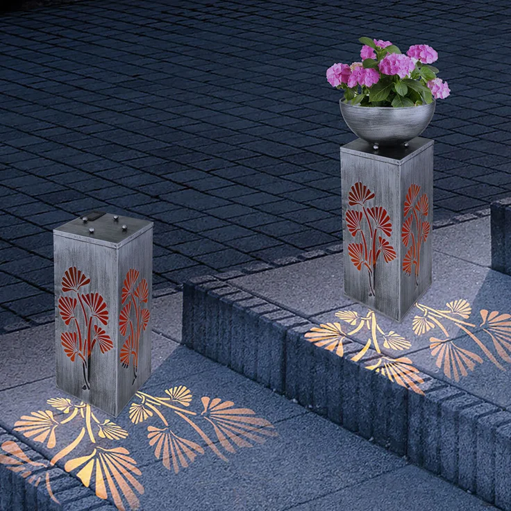 LED Solarleuchte, abnehmbare Pflanzenschale, Höhe 59 cm – Bild 8