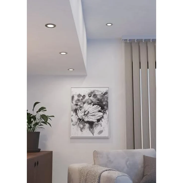 EGLO connect.z Fueva 6-Z, 3er-Set LED Bad-Einbaustrahler, Ø 8,8 cm, ZigBee, warmweiß-kaltweiß, dimmbar, silber, IP44 – Bild 4