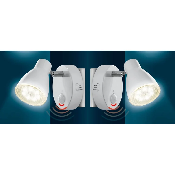TRANGO LED Steckdosenleuchte, 2er Set 2635-026 LED Sensor Nachtlicht *MILO* mit Bewegungssensor & Automatikfunktion in Weiß Sicherheitslicht 230V Steckdosenlampe, Wandlampe, Orientierungslicht, Nachtlampe, Steckdosenlicht – Bild 5