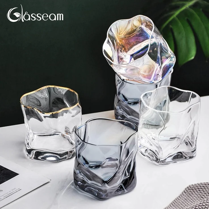 Whiskyglas Set 6 Unregelmäßige Falten Scotch 250ml Papa Ehemann Bourbon/Rum – Bild 4
