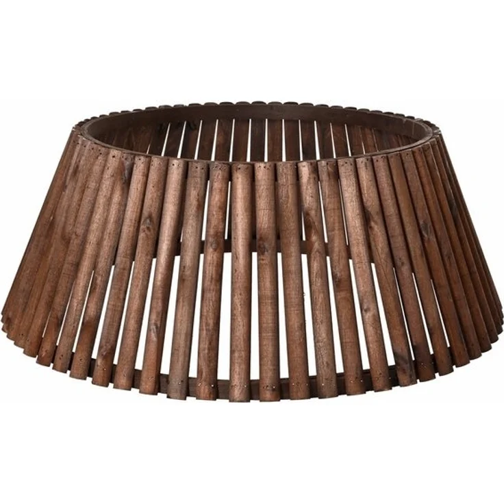 Kaemingk Weihnachtsbaumdecke, Weihnachtsbaumrock aus Holz 43x22cm Braun – Bild 2