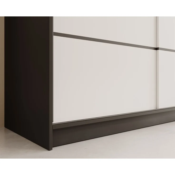 Schiebetürenschrank Schrank LUND in Schwarz- Weiß 250x215x58 cm – Bild 3