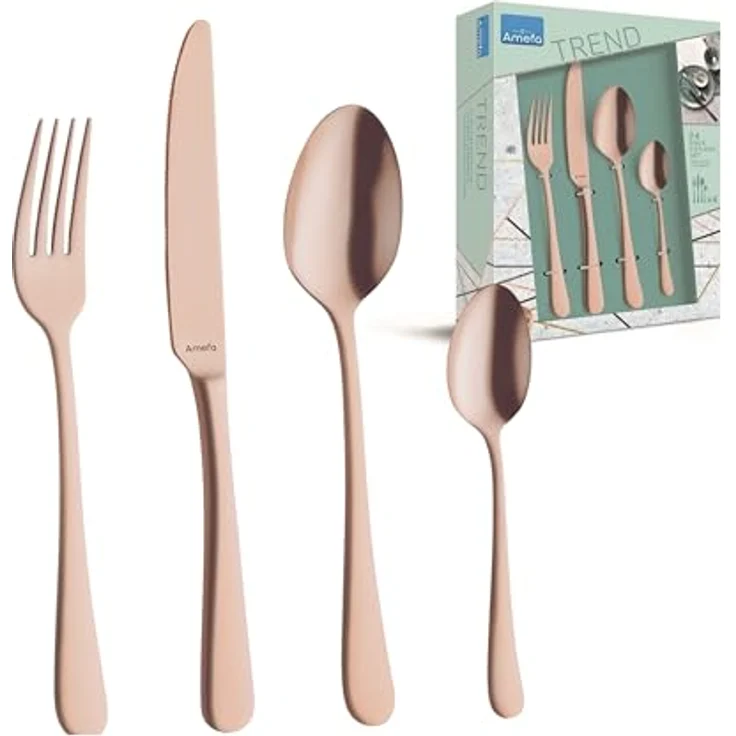 Amefa AUSTIN Besteckset 16-teilig PVD kupfer mattiert – Bild 2