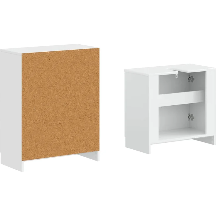 vidaXL 2-teiliges Badezimmer Schrank Set UTRECHT Hochglanz Weiß 3417652 – Bild 4