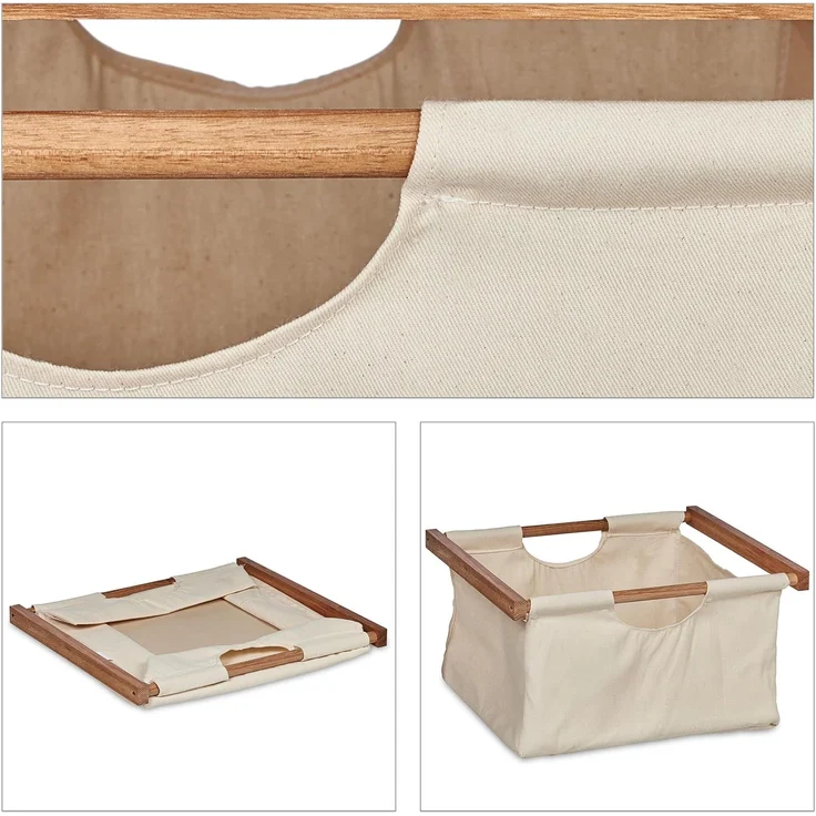 Relaxdays Badregal mit 3 Wäschekörben beige – Bild 7
