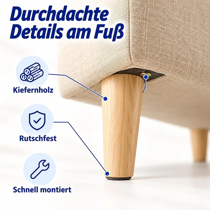 Relaxdays Fußhocker gepolstert – Bild 8