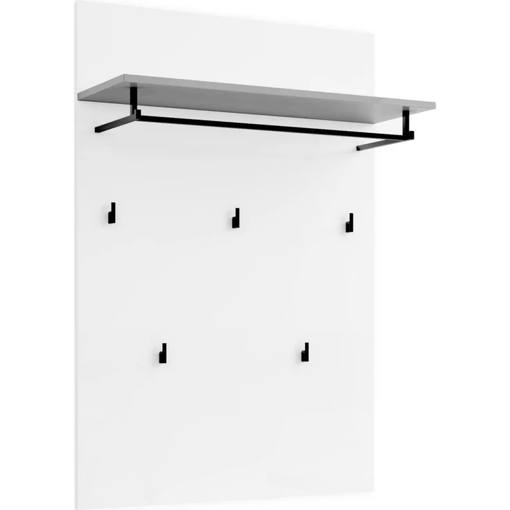 Garderobenpaneel >Atrium< in weiß, Holzwerkstoff - 80x115x28cm (BxHxT) – Bild 3