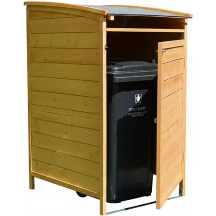 Mülltonnenverkleidung Braun Einzelbox 2x 120L oder 240L Gartenbox Zinkdach Holz – Bild 1