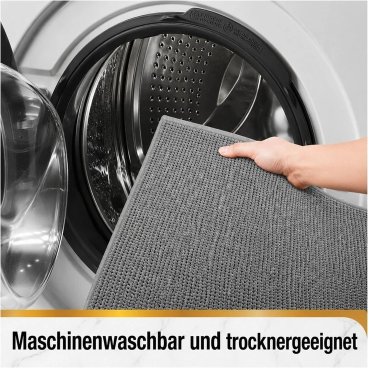 ibettertec Badematte Duschmatte Badezimmerteppich, 40x60cm Badematte rutschfest, Super Saugfähige Badematten & Badteppiche, schnell trocknend, Graue Badematte in Sisal-Optik, Badteppich Waschbar,Badezimmermatte für Dusche und Badewanne, Hellgrau – Bild 4