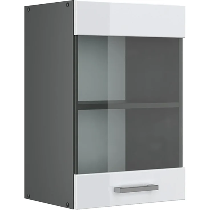 Küchenglasschrank R-Line Weiß Hochglanz 40 cm Vicco – Bild 1