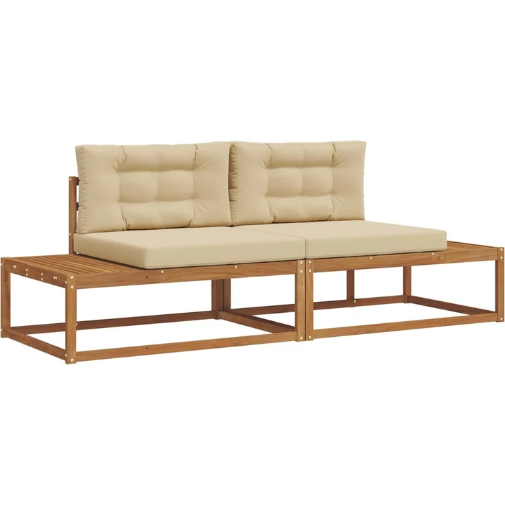 vidaXL Outdoor-Sofagarnitur Natur und Beige Massivholz Akazie 3368126 – Bild 2
