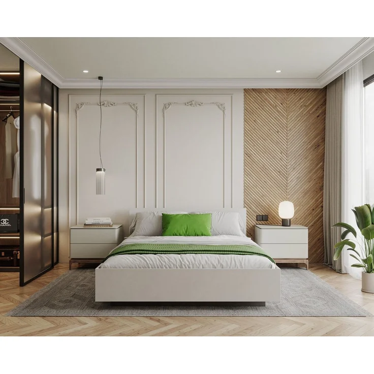 thematys Stauraumbett mit Bettkasten & Lattenrost – schwebendes Design 140x200cm, mit 23 cm Taschenfederkern-Matratze H2, mit hydraulischer Klappfunktion, Weiß – Bild 3