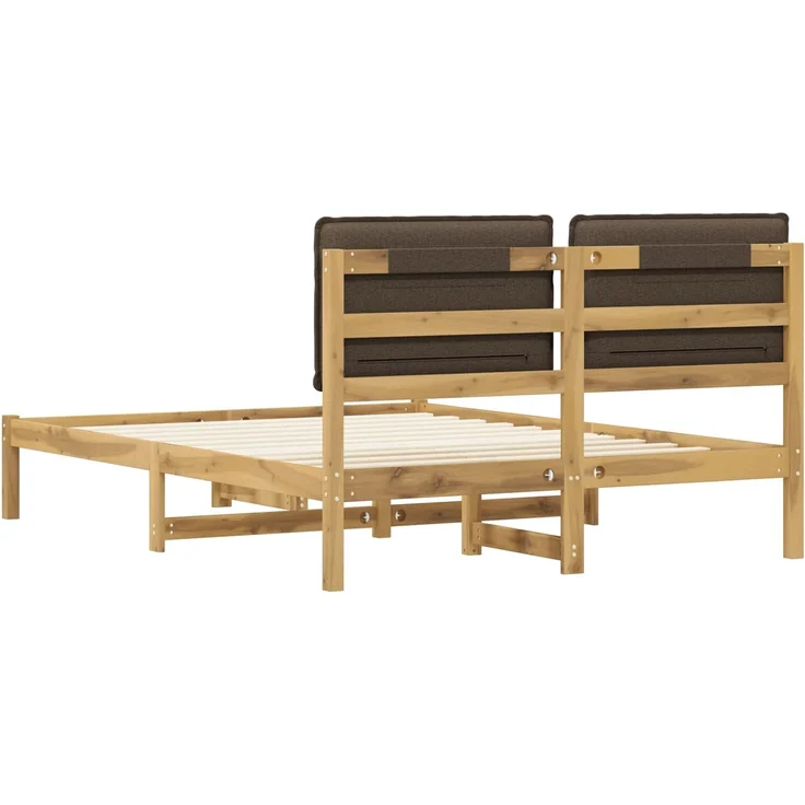 vidaXL Bettgestell mit gepolstertem Kopfteil Weiß gewaschen und Taupe 903901 – Bild 6