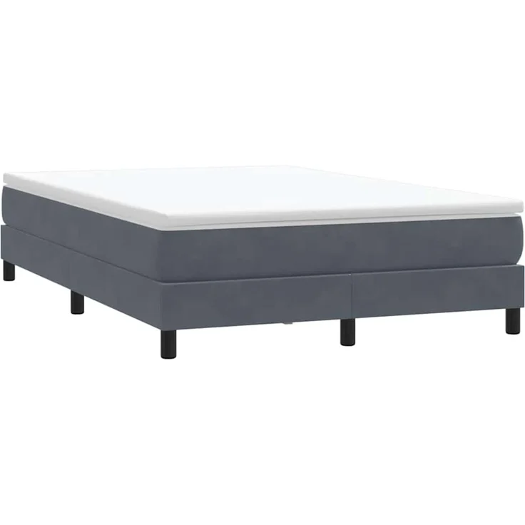 vidaXL Boxspringbett ohne Matratze Dunkelgrau 140x220 cm Samt 3315874 – Bild 3