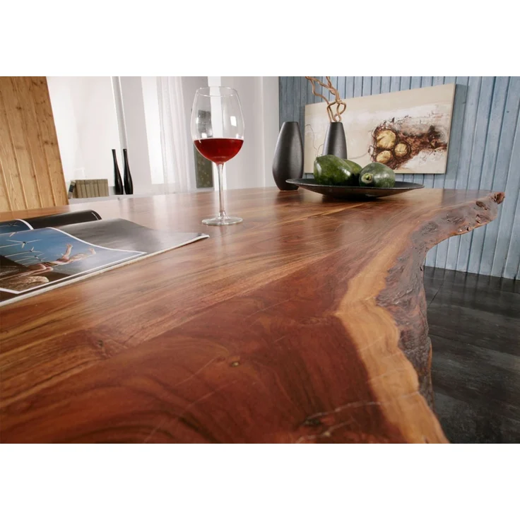 Baumtisch Akazie 150x100x78 walnuss lackiert FREEFORM #112 – Bild 2